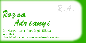 rozsa adrianyi business card