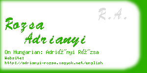 rozsa adrianyi business card